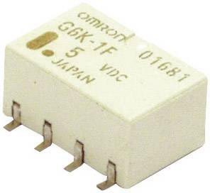 Un composant électronique blanc avec des connexions, portant l'inscription 'OMRON G6K-1F 5VDC JAPAN 01681'. Adapté pour les circuits électroniques.