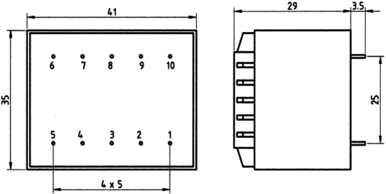 Weiss Elektrotechnik 85/350 Transformateur pour circuits imprimés 1 x 230 V 1 x 6 V/AC 3.20 VA 533 mA