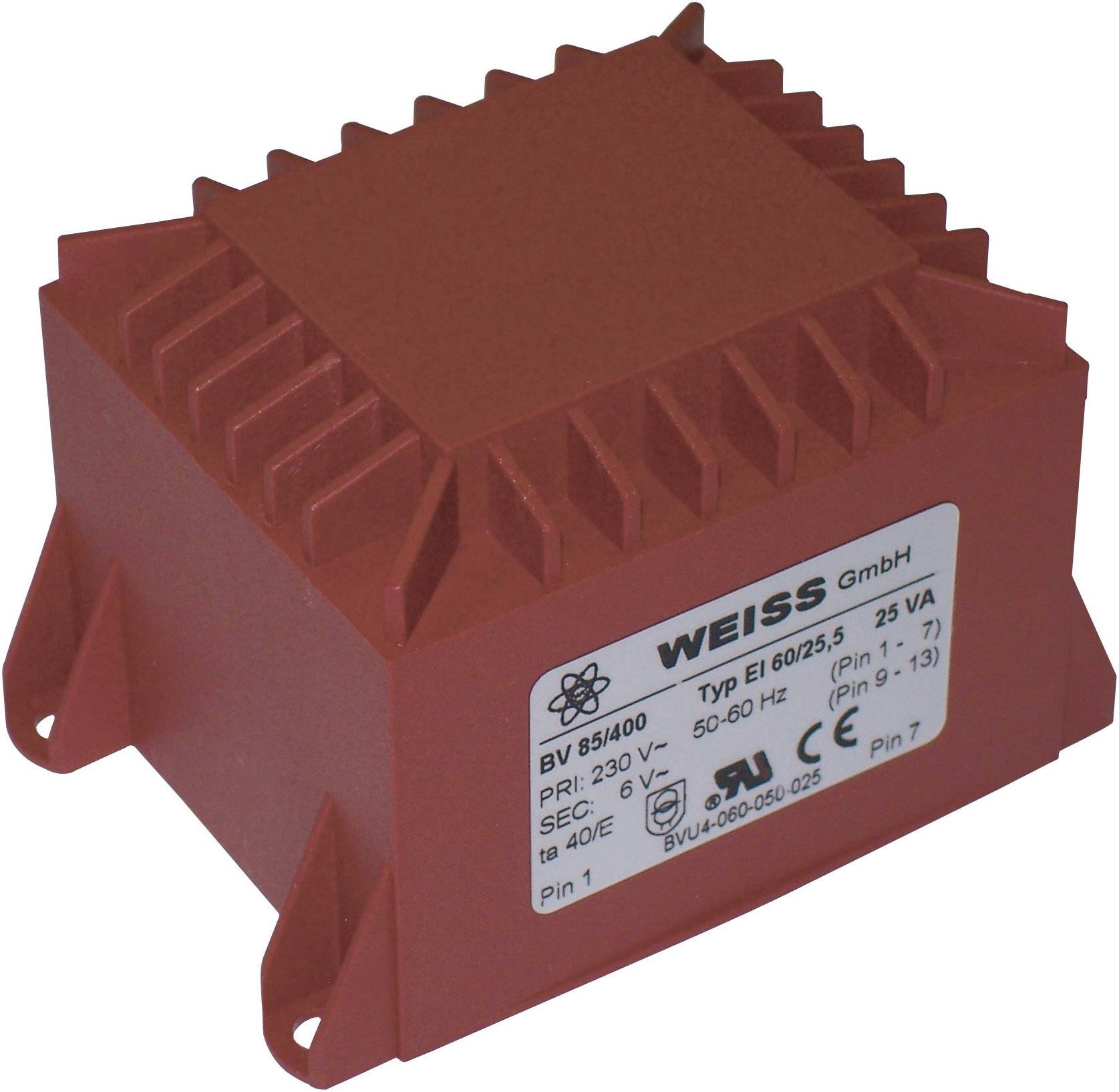 Weiss Elektrotechnik 85/402 Transformateur pour circuits imprimés 1 x 230 V 1 x 12 V/AC 25 VA 2083 mA
