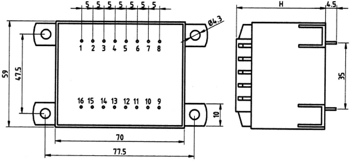 Weiss Elektrotechnik 85/425 Transformateur pour circuits imprimés 1 x 230 V 1 x 24 V/AC 50 VA 2.08 A