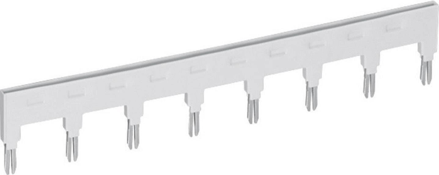 Rail métallique avec plusieurs crochets, adapté pour suspendre ou fixer des objets sur une surface.