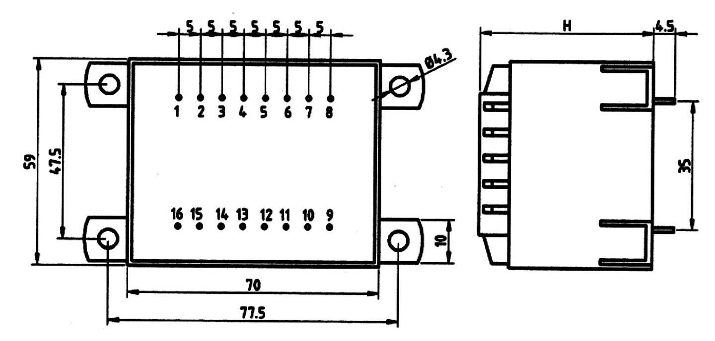 Weiss Elektrotechnik 85/413 Transformateur pour circuits imprimés 1 x 230 V 1 x 15 V/AC 36 VA 2.40 A