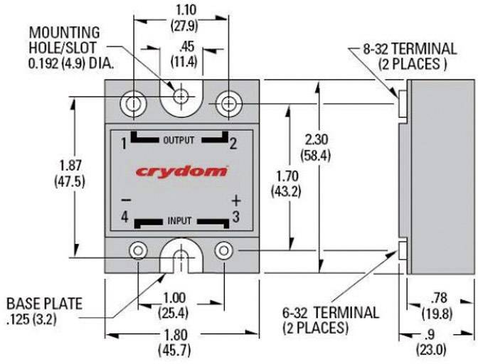 Crydom Relais à semi-conducteurs D2425-10 25 A Tension de contact (max.): 280 V/AC à commutation instantanée 1 pc(s)
