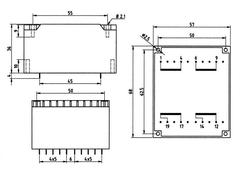 Weiss Elektrotechnik 83/292 Transformateur pour circuits imprimés 2 x 115 V 2 x 6 V/AC 30 VA 2500 mA