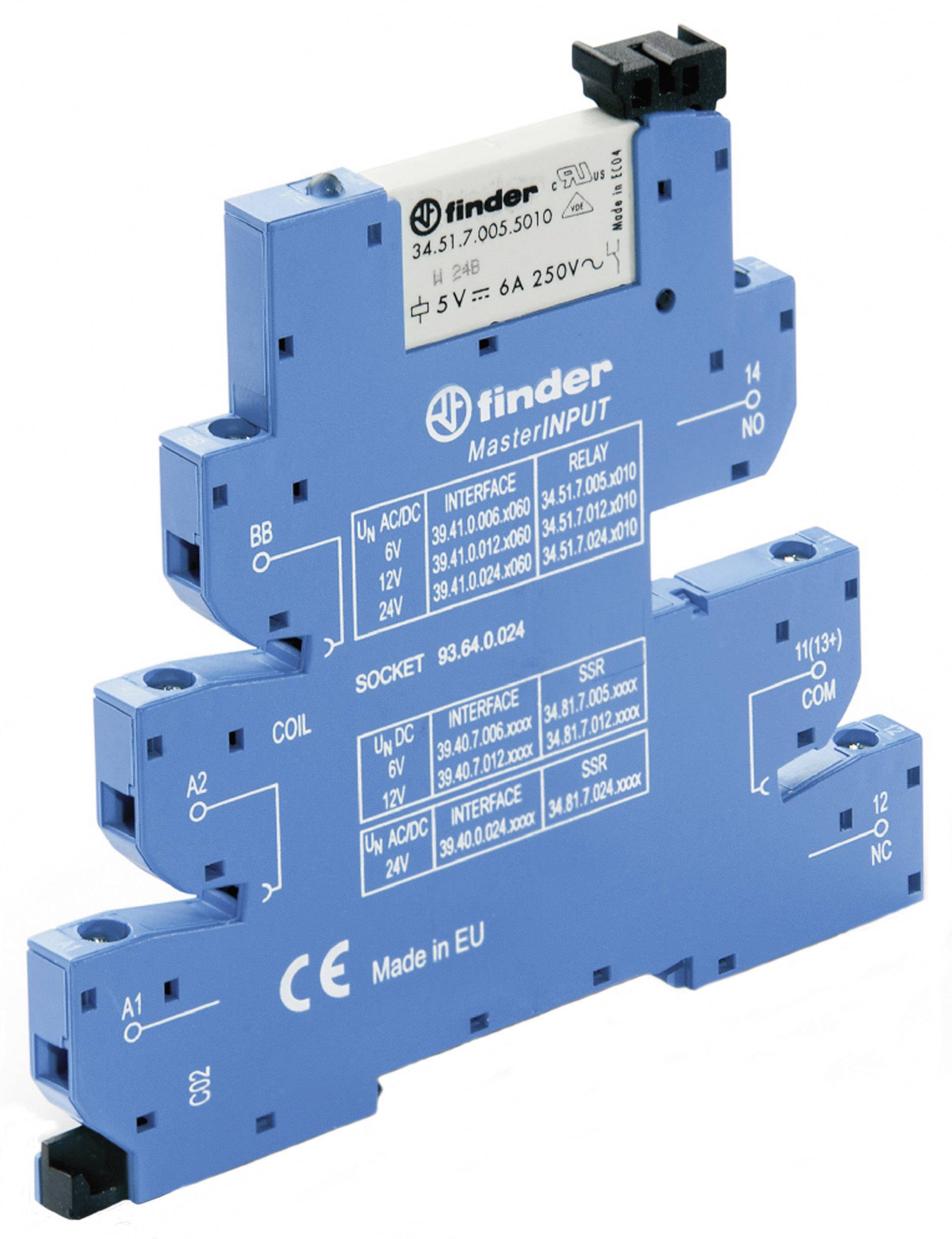 Interface modulaire MasterINPUT à relais N/A coupure 250 V/AC 6 A Finder 39.41.0.024.5060