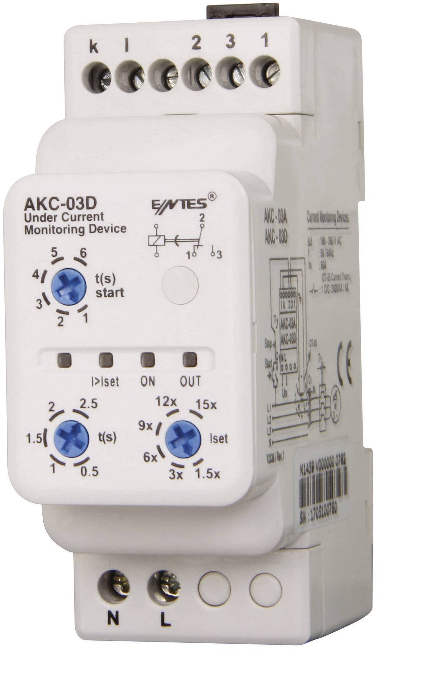 Relais de surveillance de courant ENTES AKC-03D