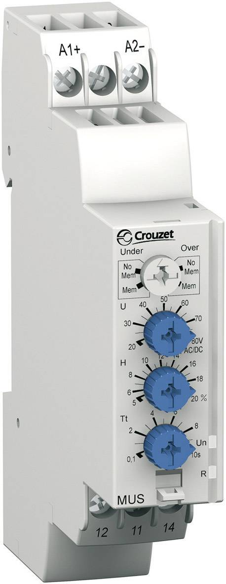 Relais de surveillance Crouzet MUS80 84872141 24, 24 - 48, 48 V/DC, V/AC 1 inverseur (RT) 1 pc(s)