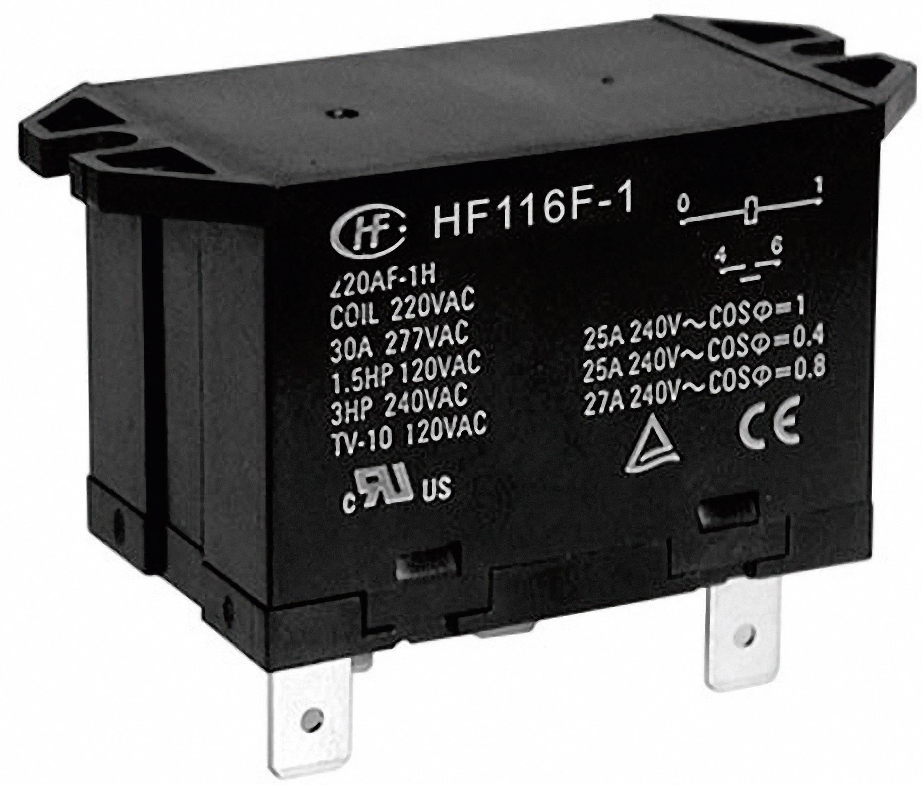 Hongfa HF116F-1/024DA-2HTW Relais enfichable 24 V/DC 25 A 2 NO (T) 1 pc(s)