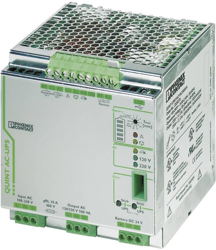 Onduleur (ASI) industriel - Installation (rail DIN) Phoenix Contact QUINT-UPS/ 1AC/1AC/500VA