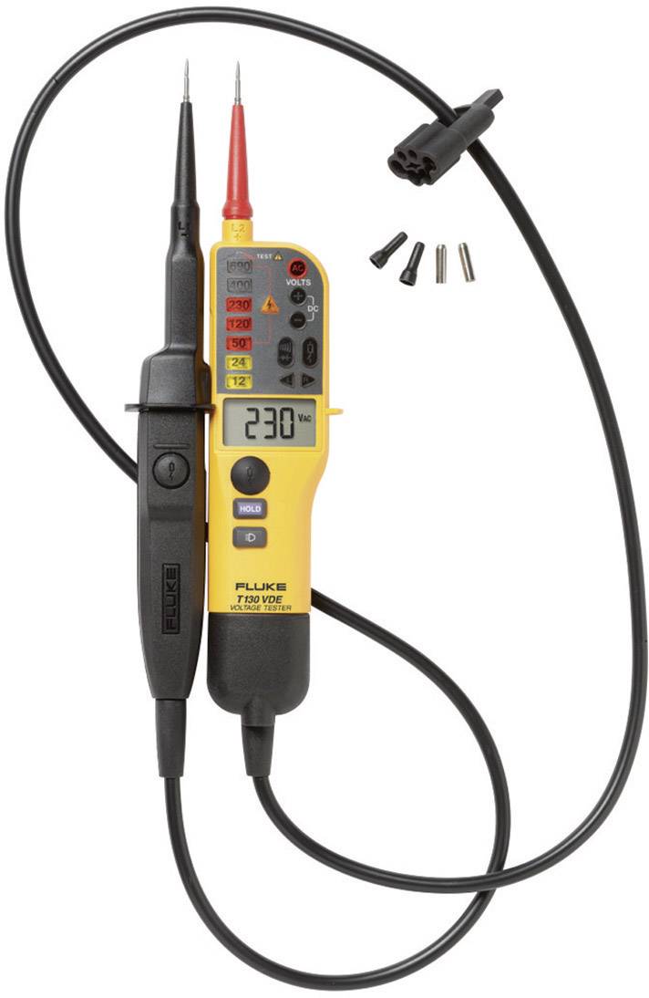 Testeur de tension à 2 pôles Fluke T130/VDE CAT III 690 V, CAT IV 600 V LED, LCD, Acoustique, Vibration