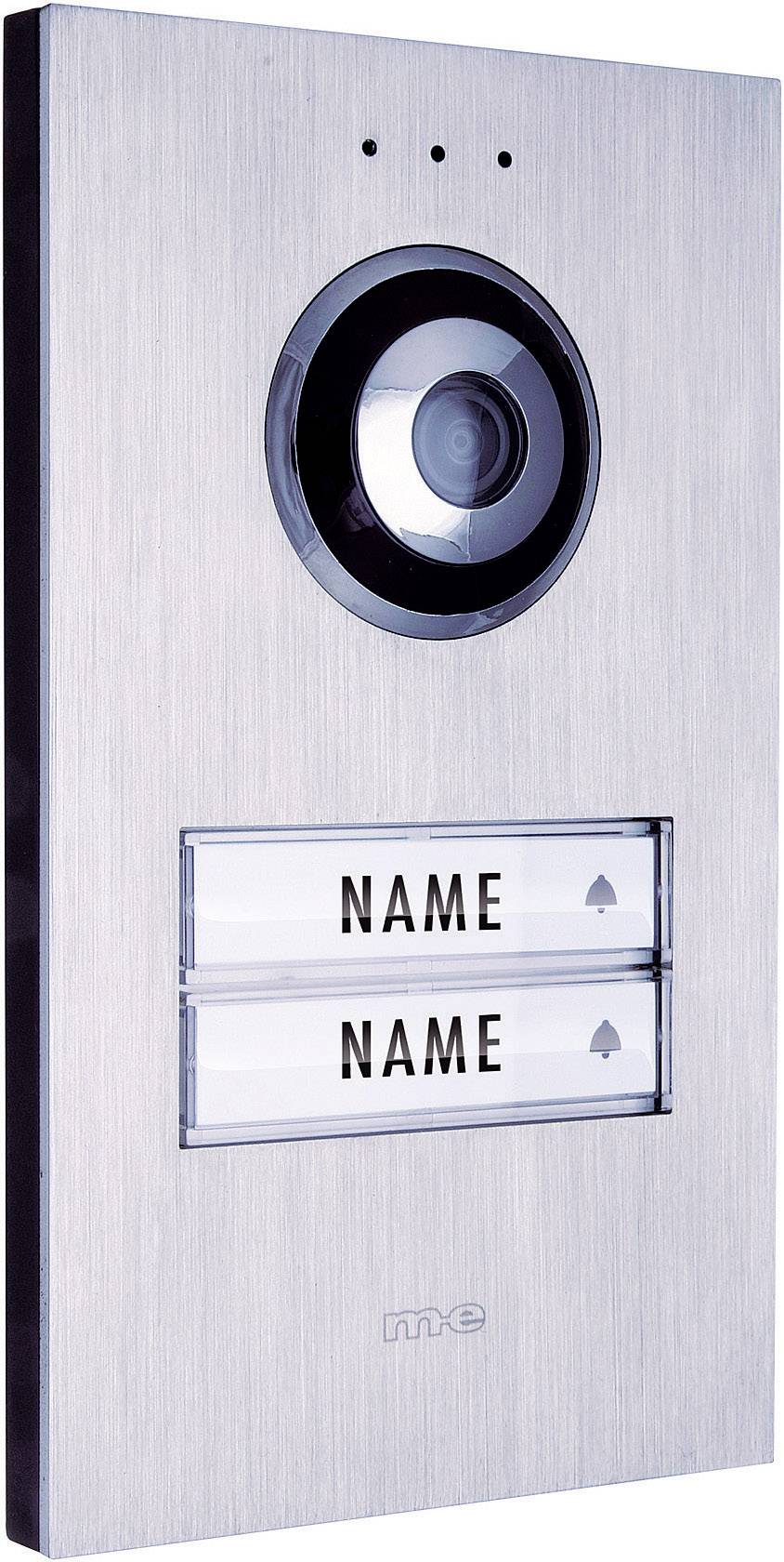 Station extérieure d'Interphone vidéo filaire 2 foyers m-e modern-electronics VDV 620 compact acier inoxydable