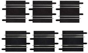 Six pinces noires doubles disposées en deux rangées. Chaque pince possède deux broches métalliques et sert à connecter des câbles.