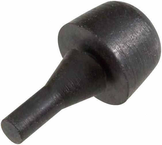 Un objet métallique noir à tête conique et base cylindrique ; probablement un embout ou un adaptateur d'outil.