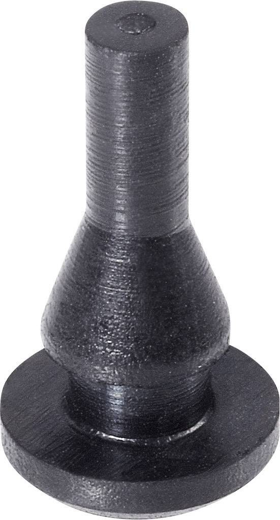 Stylo cylindrique noir à base conique, en plastique.