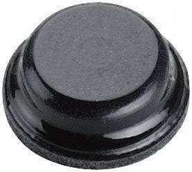 Capuchon rond noir en plastique, souvent utilisé pour protéger ou couvrir des vis et des boulons.