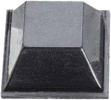 Un pied noir, pyramidal et gommé utilisé comme support antidérapant pour les appareils, afin de protéger les surfaces et offrir une stabilité.