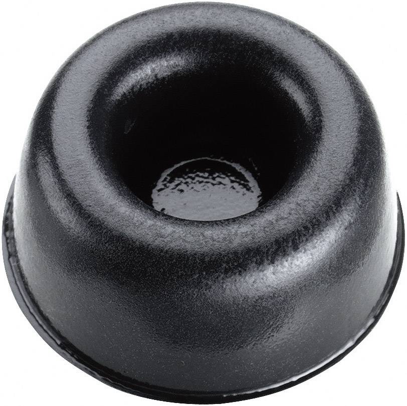 Moule noir rectangulaire pour pudding ou gâteau, avec un fond bombé et un creux central, sur un fond blanc.