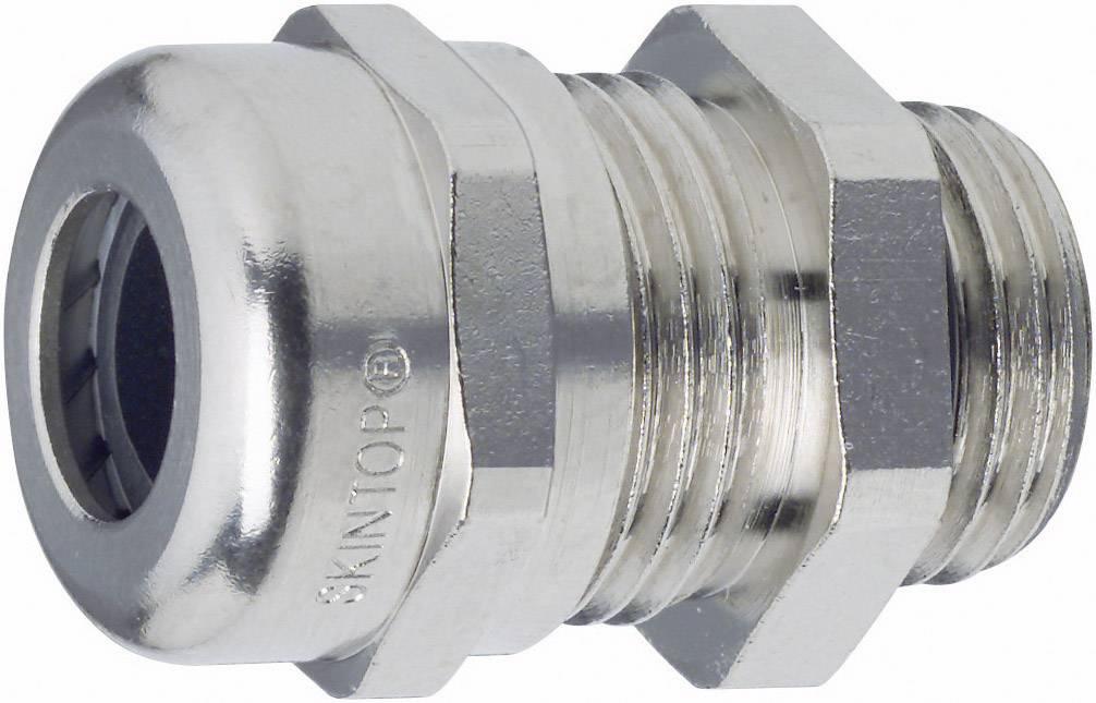 Presse-étoupe métallique filetée, de forme cylindrique, destinée aux applications électriques pour la fixation de câbles.