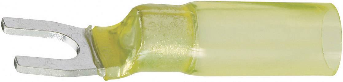 DSG Canusa 7933300102 Cosse à fourche avec gaine thermorétractable 4 mm² 6 mm² Ø du trou=4.3 mm partiellement isolé jaune
