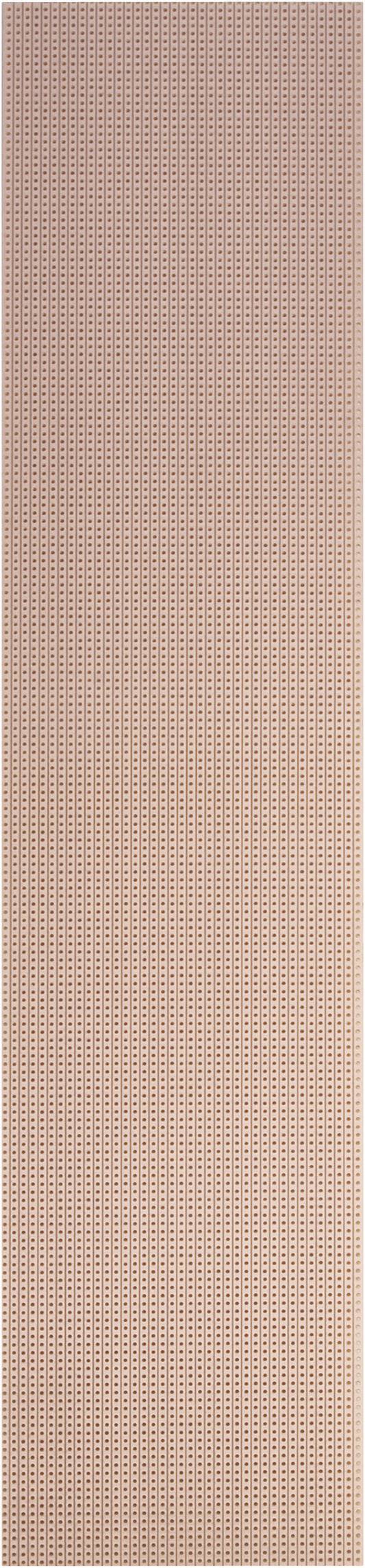 Tissu brun avec un motif régulier composé de fines lignes parallèles et de fines rayures horizontales.