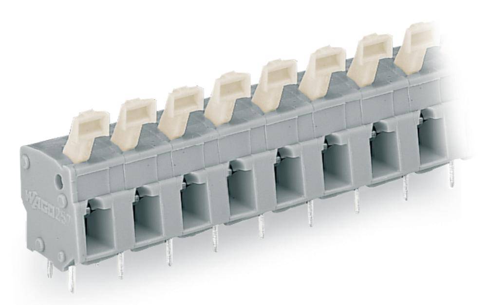 Bornier à ressort WAGO 257-554/000-009/999-950 2.50 mm² Nombre de pôles (num) 4 gris clair 140 pc(s)