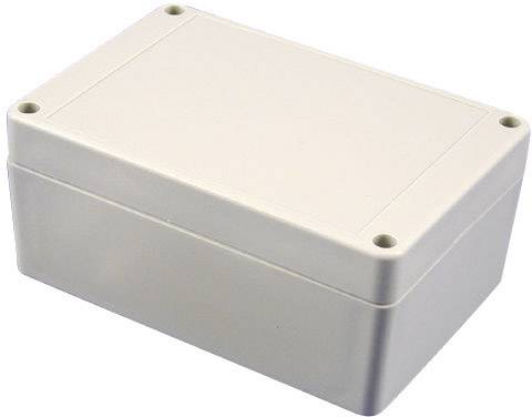 Boîtier rectangulaire, clair, avec des coins arrondis et quatre trous de vis aux angles pour la fixation.