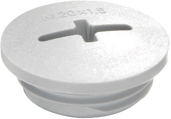 Un bouchon de fermeture blanc portant l'inscription 'M20x1,5', utilisé pour obturer les ouvertures dans des appareils ou des boîtiers.