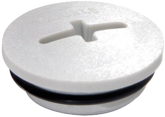 Bouchon en plastique blanc et rond, pourvu d'une fente centrale et d'un joint d'étanchéité en caoutchouc sur sa face inférieure.