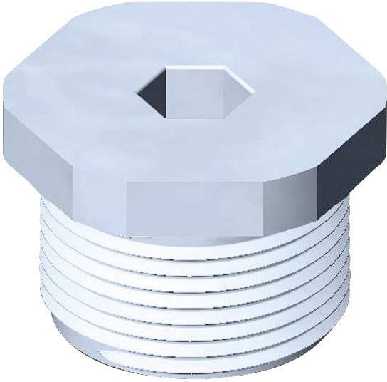 Bouchon à six pans en métal, souvent utilisé pour fermer hermétiquement des conduites ou des ouvertures dans des machines.