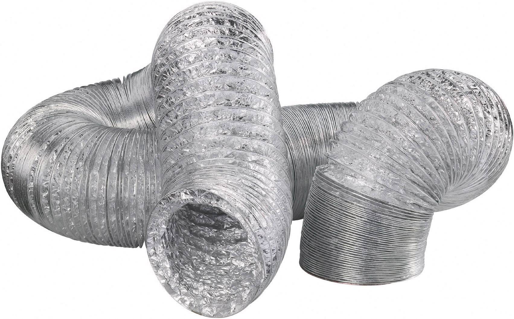 Wallair N55878 Tube de ventilation flexible aluminium (Ø x L) 10.2 cm x 10 m argent