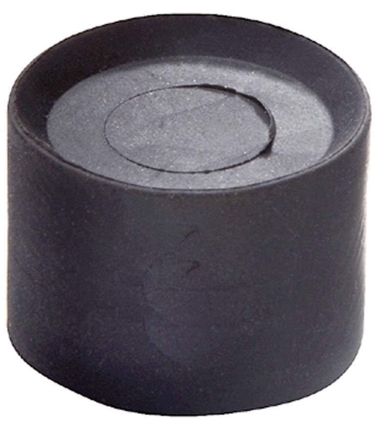 Un couvercle noir cylindrique en plastique à surface plate, probablement un élément de boîtier ou un bouchon.