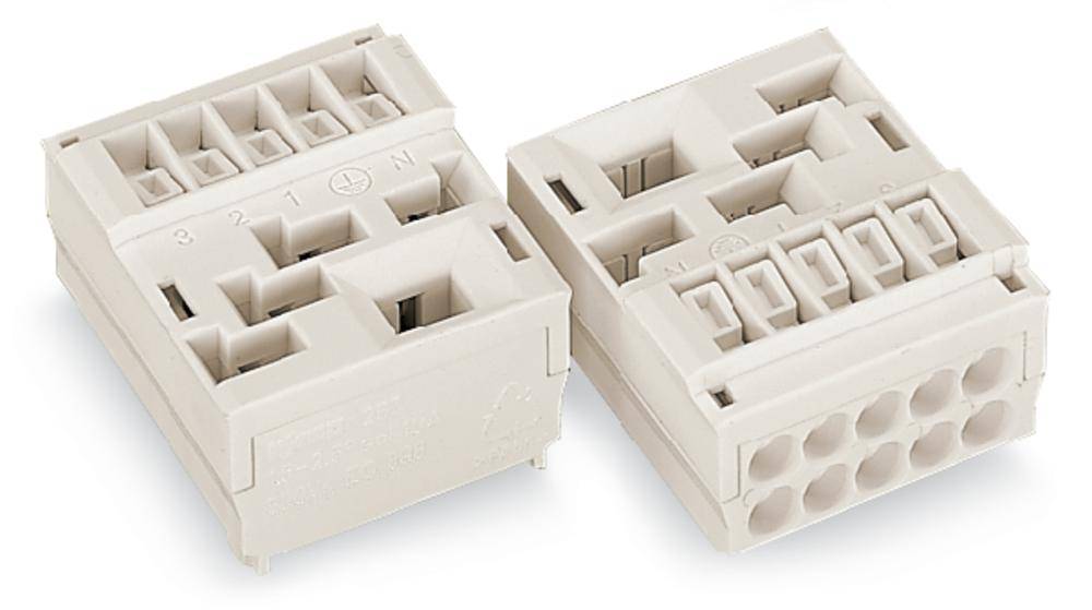 Borne de raccordement WAGO 267-304 flexible: - rigide: 1.5-2.5 mm² Nombre de pôles: 4 blanc 50 pc(s)