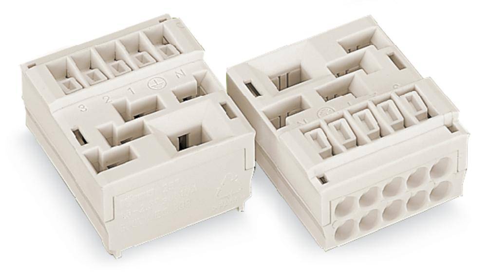 Borne de raccordement WAGO 267-315 flexible: - rigide: 1.5-2.5 mm² Nombre de pôles: 5 blanc 50 pc(s)