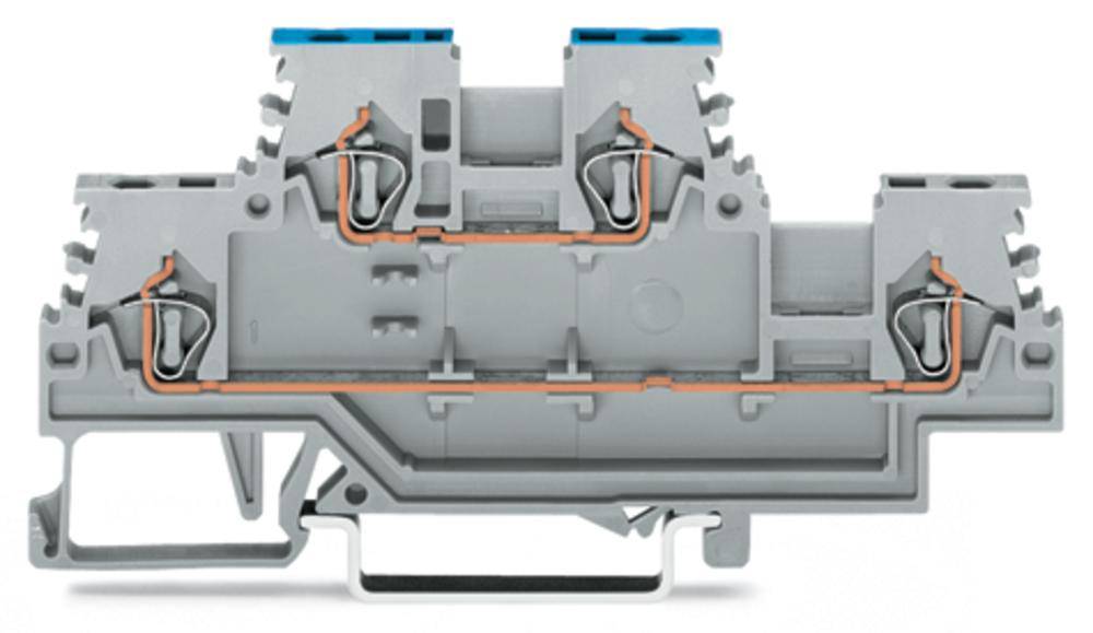 Bloc de jonction traversant à 2 étages WAGO 279-513 4 mm ressort de traction Affectation: L, N gris 50 pc(s)