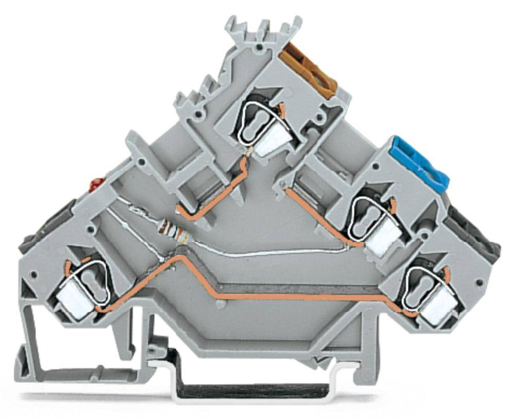 Borne pour capteur WAGO 280-561/281-413 5 mm ressort de traction Affectation: L gris 50 pc(s)