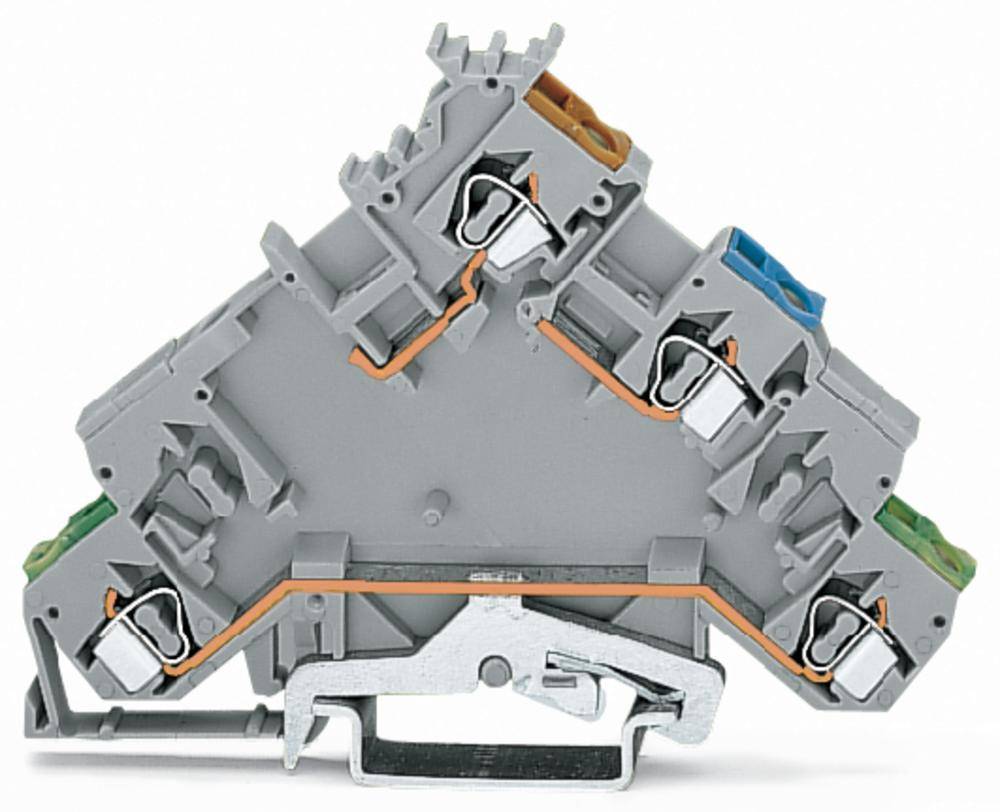 Borne pour capteur WAGO 280-574 5 mm ressort de traction Affectation: L gris 10 pc(s)