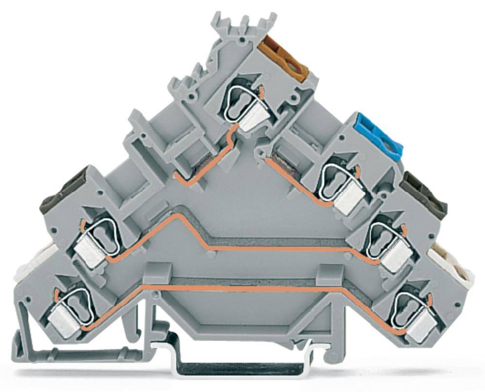 Borne pour capteur WAGO 280-580 5 mm ressort de traction Affectation: L gris 50 pc(s)