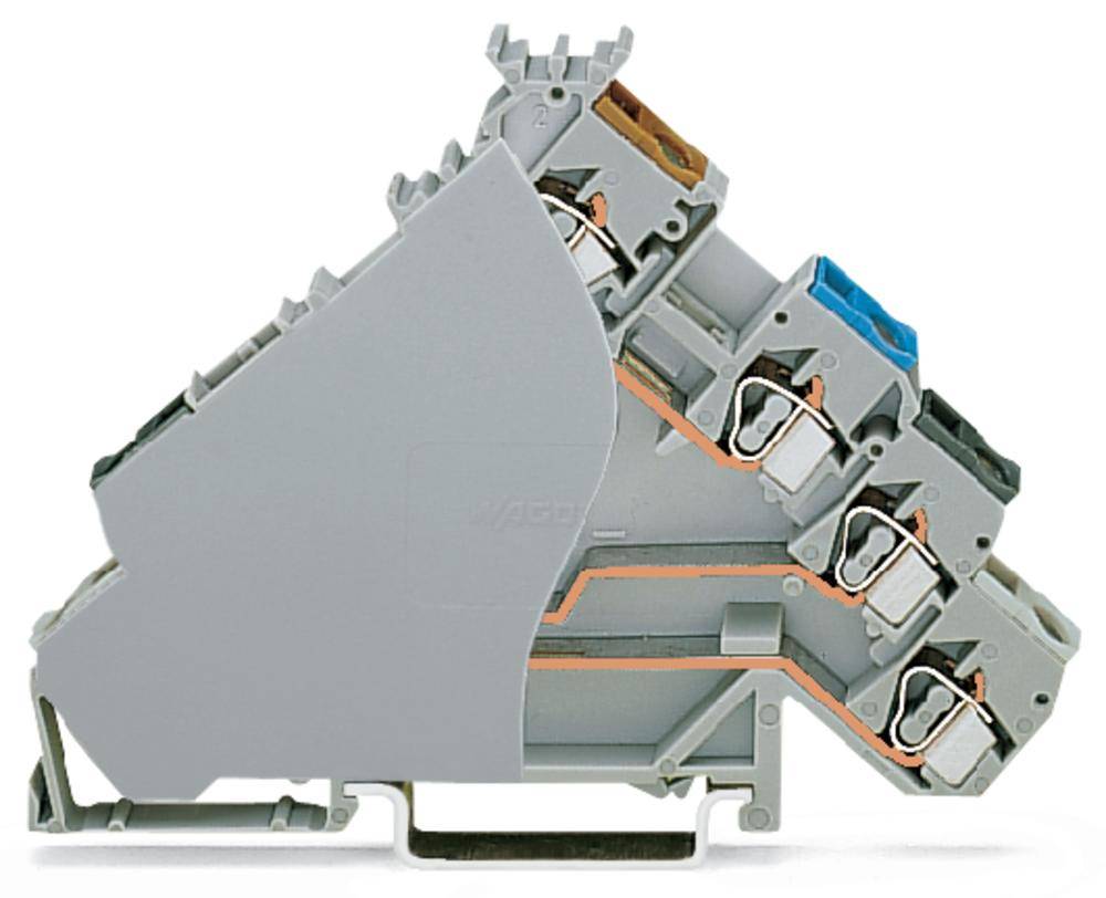 Borne pour capteur WAGO 280-588/280-320 6 mm ressort de traction Affectation: L gris 50 pc(s)