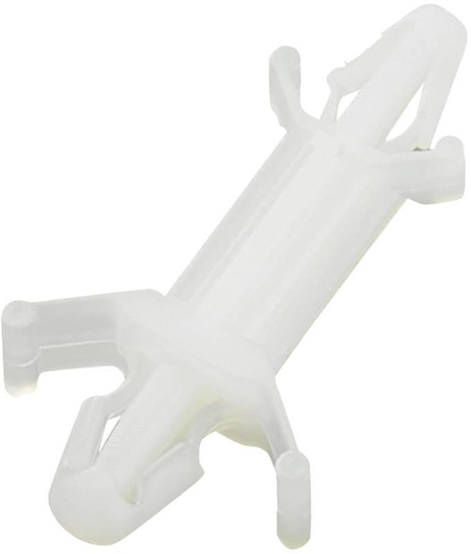 Un cheville en plastique blanc avec plusieurs bras d'expansion, utilisée pour la fixation dans les murs.