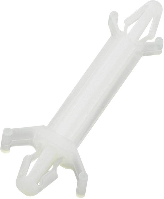 Un cheville en plastique blanc avec plusieurs barbelures.