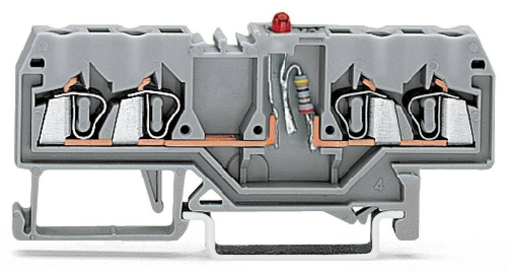 Borne LED WAGO 280-809/281-434 5 mm ressort de traction Affectation: L gris 100 pc(s)