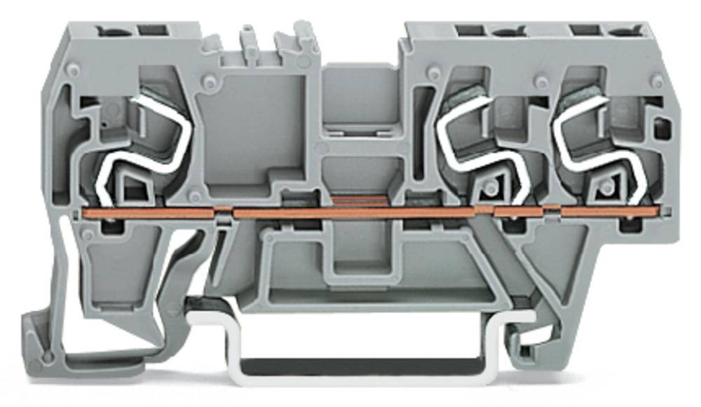 Borne de passage WAGO 290-661 5 mm ressort de traction Affectation: L gris 100 pc(s)