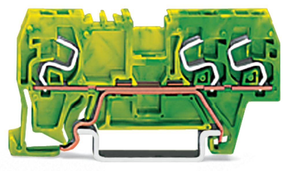Borne pour conducteur de protection WAGO 290-667 5 mm ressort de traction Affectation: terre vert, jaune 100 pc(s)