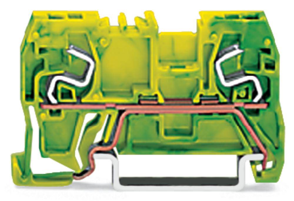 Borne pour conducteur de protection WAGO 290-967 5 mm ressort de traction Affectation: terre vert, jaune 100 pc(s)