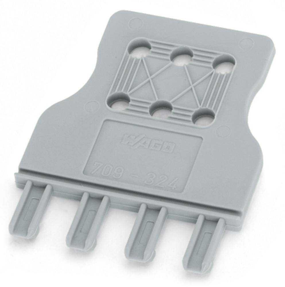 Couvercle en plastique gris avec quatre connexions et l'inscription '709-324'.