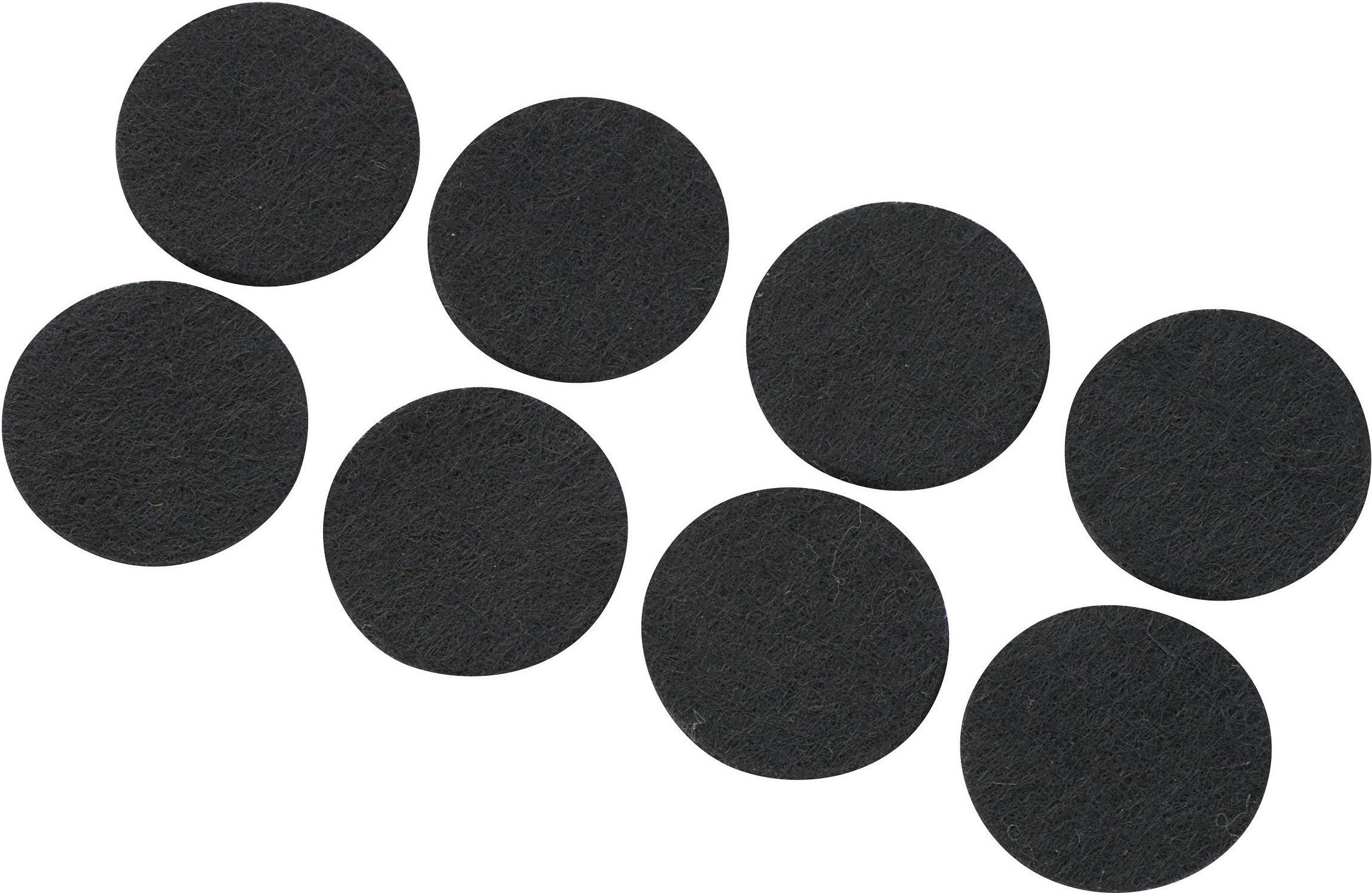 Patin en feutre TRU COMPONENTS FP2503WT 540874 autocollant, rond noir (Ø x H) 25 mm x 3 mm 8 pc(s)