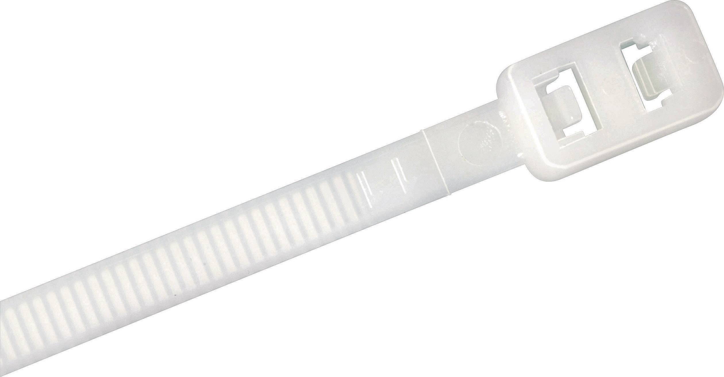 Un serre-câble blanc en plastique, utilisé pour regrouper ou attacher des câbles.