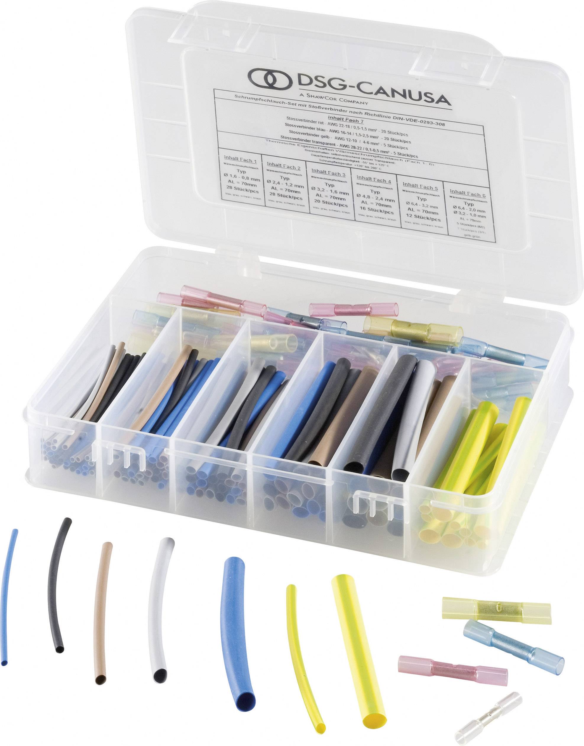 Assortiment de gaines thermorétractables 3:1 DSG Canusa 8011000995 166 parties
