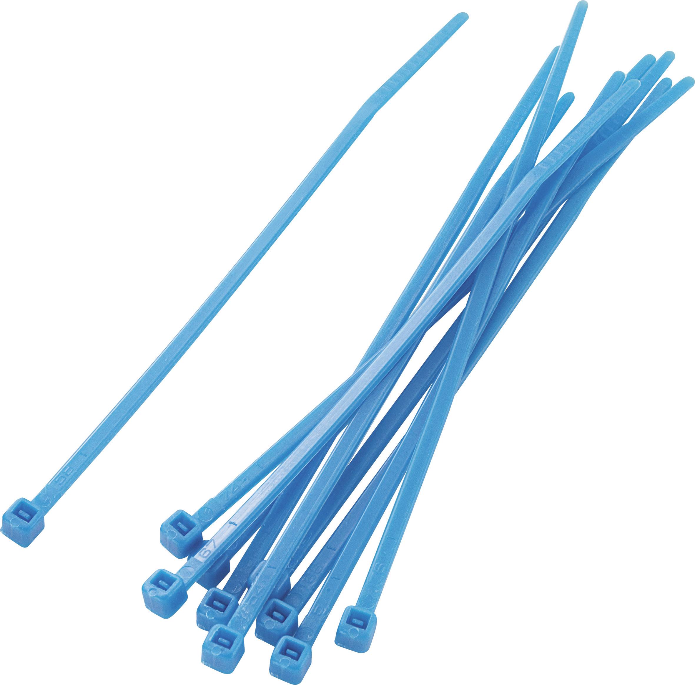 Serre-câble 100 mm x 2.50 mm bleu TRU COMPONENTS TC-PBR-100-4BE203 1592831 crantage intérieur 100 pc(s)