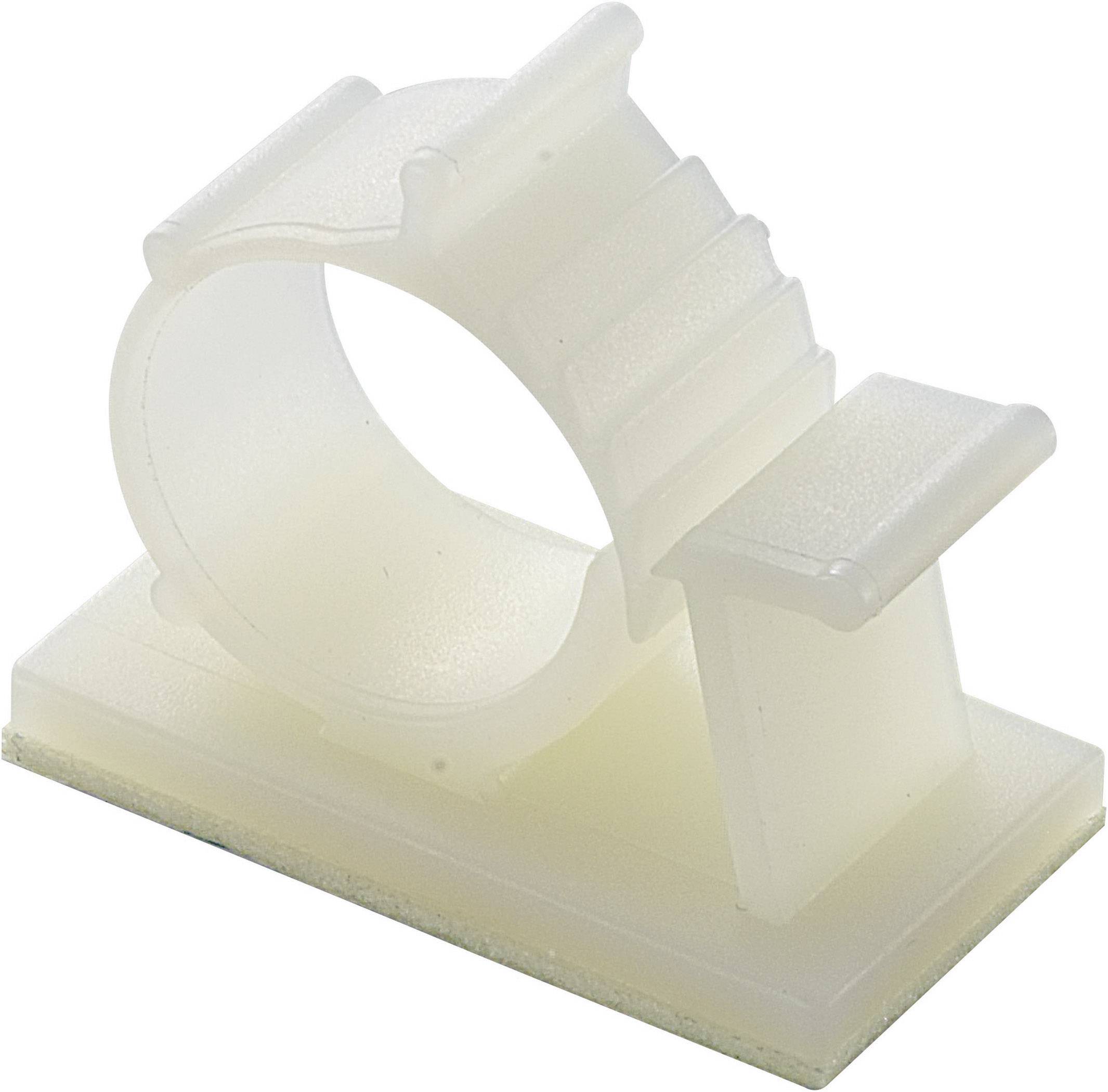Une pièce en plastique transparent composée d'un anneau circulaire et d'une base rectangulaire, potentiellement adaptée à un montage.